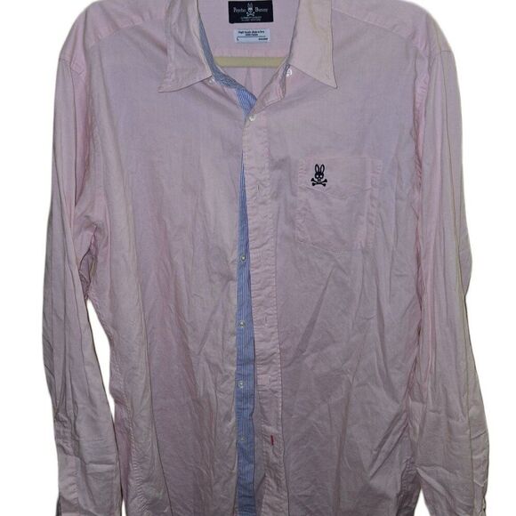 SOLD Psycho Bunny Pink Men's Button Down Large - Picture 2 of 5